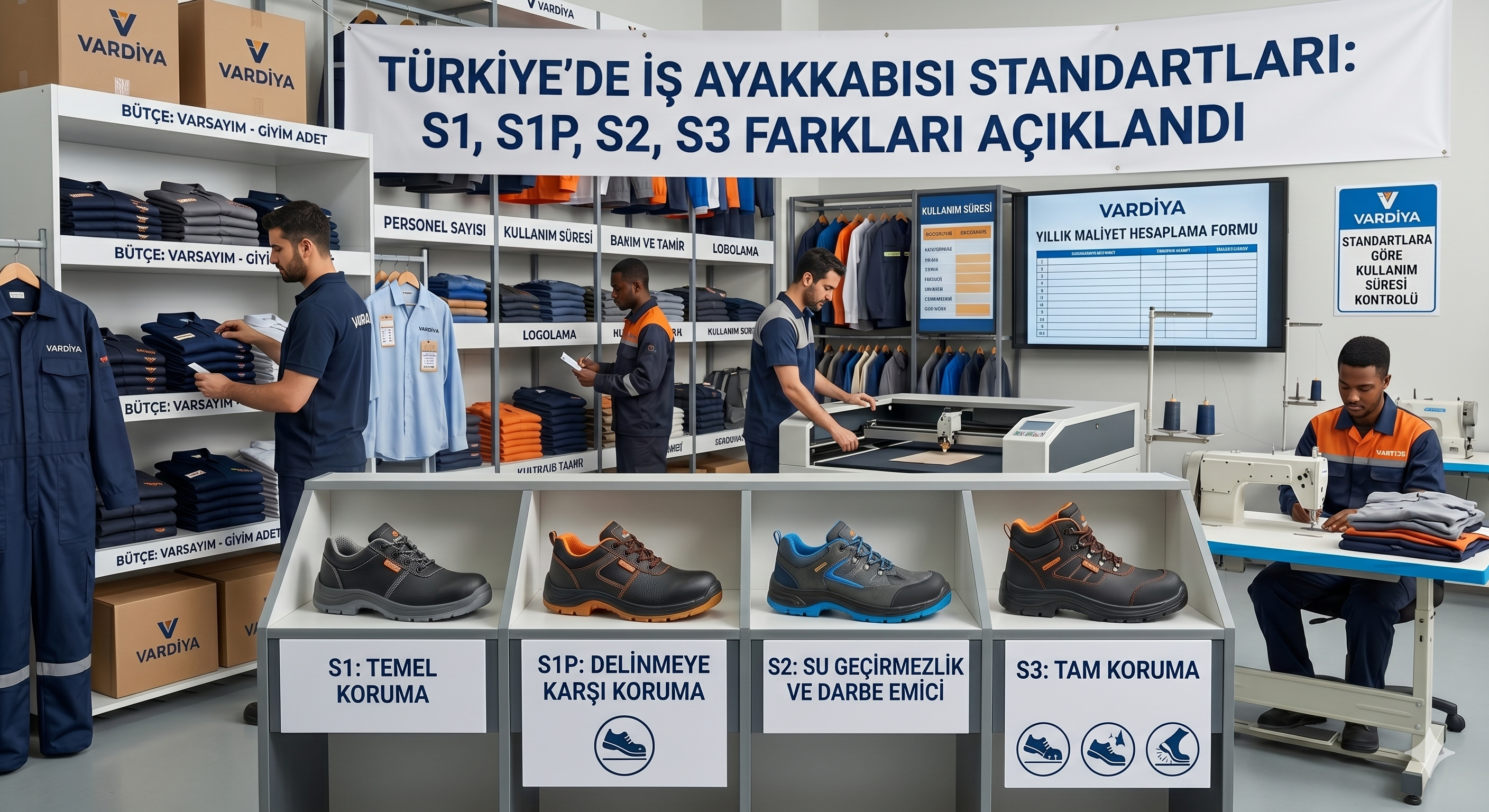 İş Ayakkabısı: S1, S1P, S2, S3 Farkları | Vardiya Rehberi
