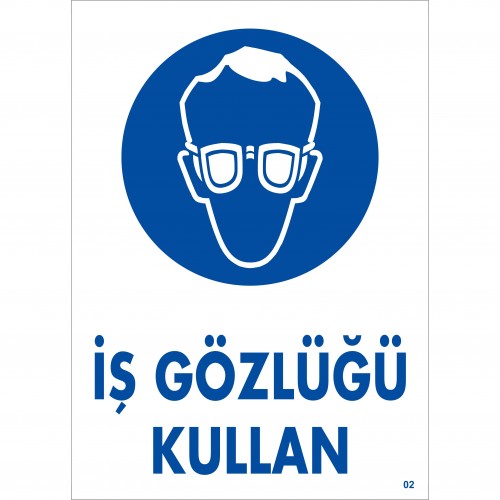 İş Gözlüğü Kullan İkaz Levhası