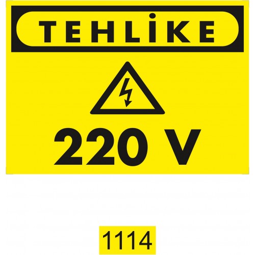 220V Tehlikesi İkaz Levhası