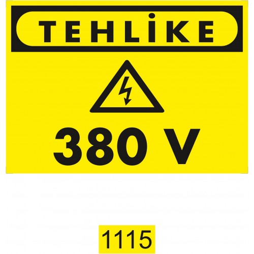 380V Tehlikesi İkaz Levhası