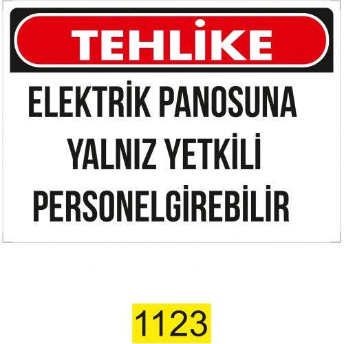 Elektrik Panosu İkaz Levhası