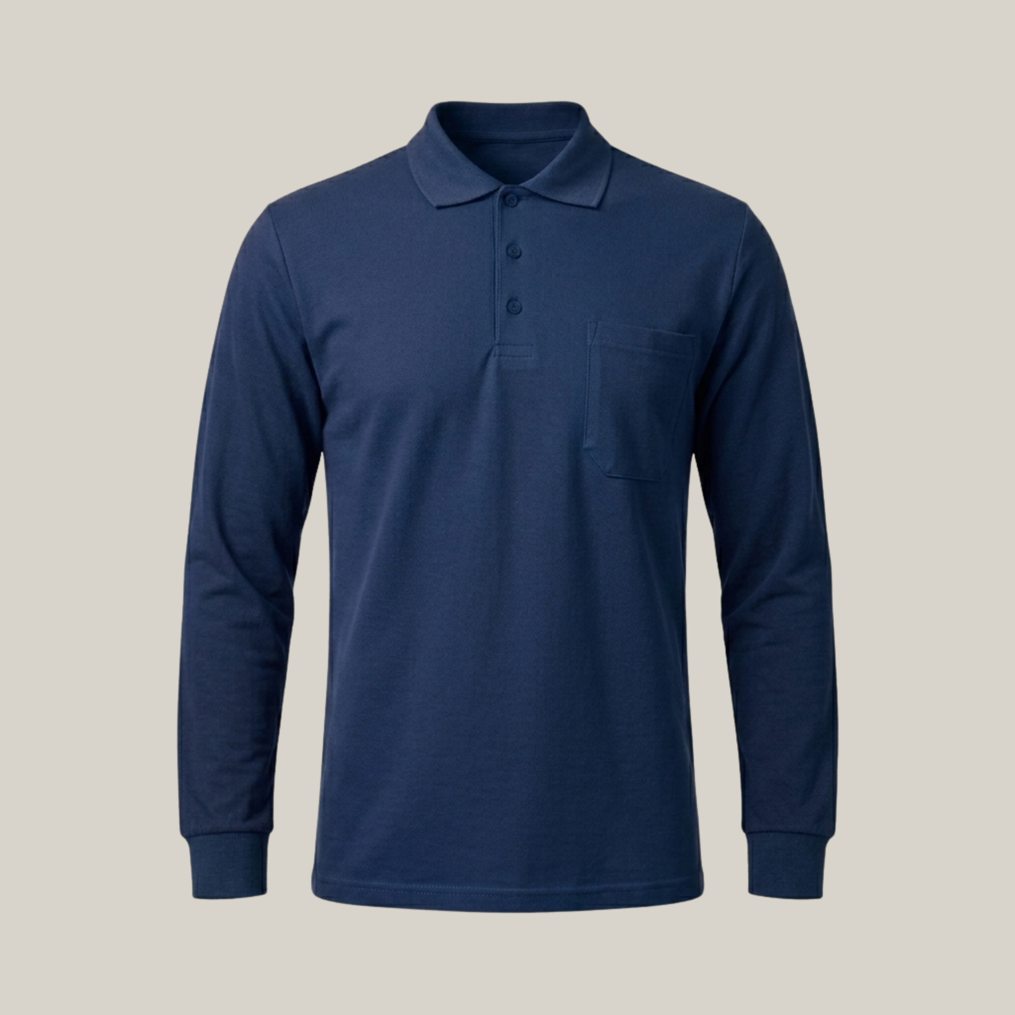 Polo Yaka Uzun Kollu İki İplik Sweatshirt - 5 Renk