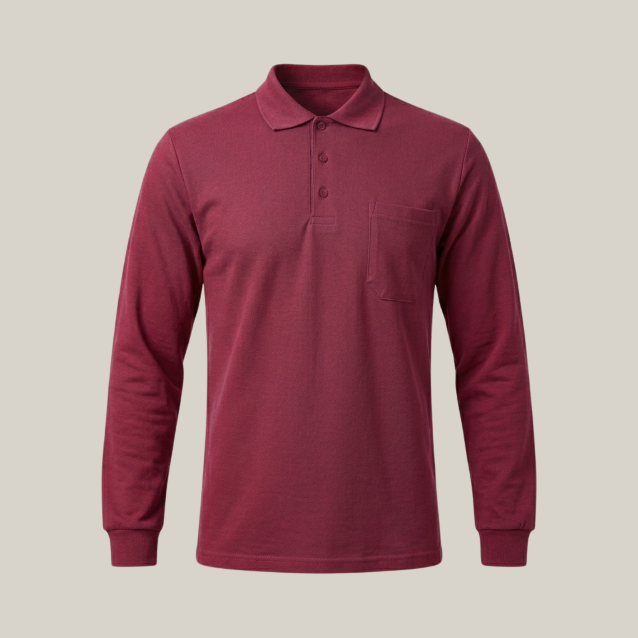 Polo Yaka Uzun Kollu İki İplik Sweatshirt - 5 Renk