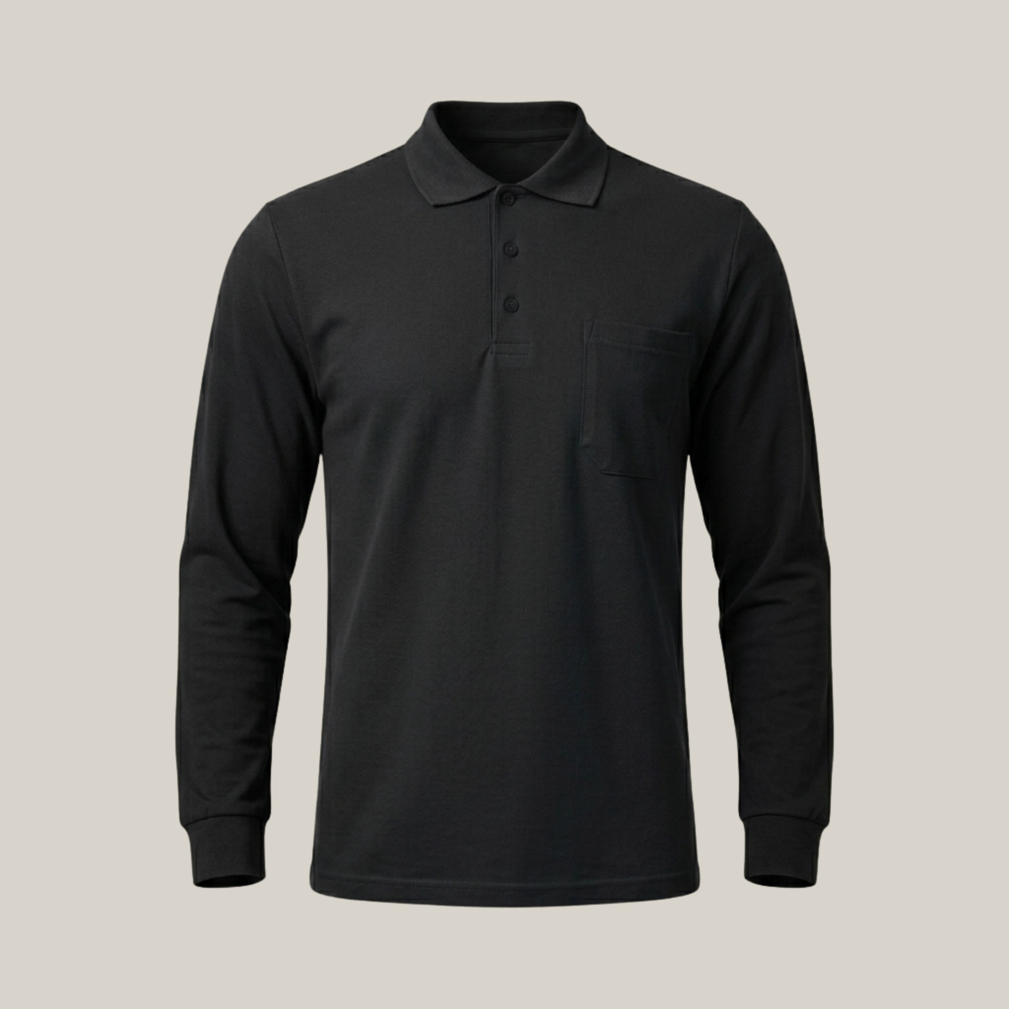 Polo Yaka Uzun Kollu İki İplik Sweatshirt - 5 Renk