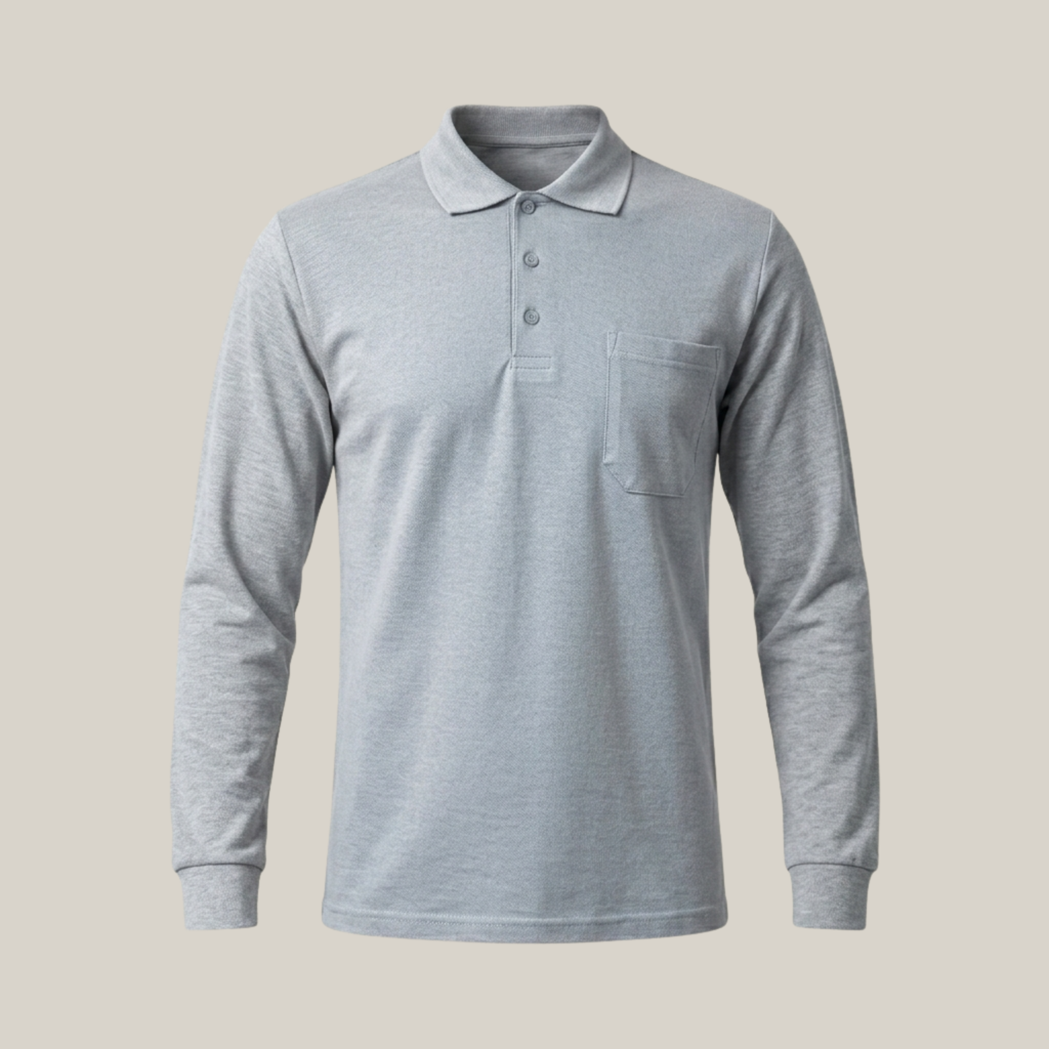 Polo Yaka Uzun Kollu İki İplik Sweatshirt - 5 Renk