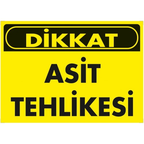 Asit Tehlikesi İkaz Levhası