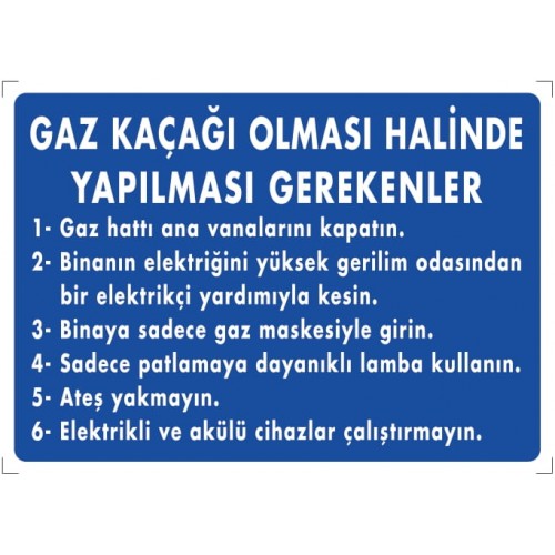 Gaz Kaçağı Talimatı
